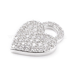 Brass Micro Pave Clear Cubic Zirconia Pendants&nbsp;ZIRC-L097-018P