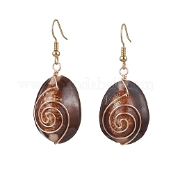 Natural Shell Beaded Dangle Earrings&nbsp;EJEW-TA00609
