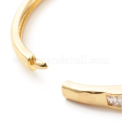 Clear Cubic Zirconia Wave Hinged Bangle&nbsp;BJEW-B054-17G