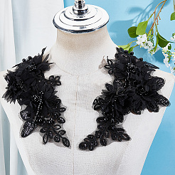 2Pcs Polyester Computerized Embroidered Appliques&nbsp;DIY-CY0003-45A