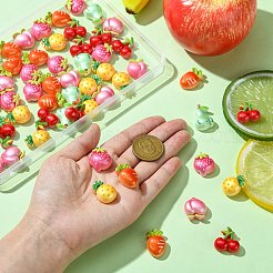 60Pcs 6 Styles Opaque Resin Decoden Cabochons&nbsp;RESI-CJ0004-15