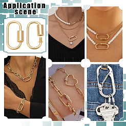 12Pcs Alloy Screw Carabiner Lock Charms&nbsp;FIND-UN0010-22G