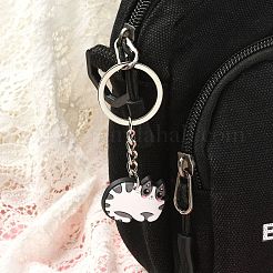 5Pcs 5 Style Cute Cartoon PVC Plastic Cat Pendant Keychain&nbsp;KEYC-YW0001-17