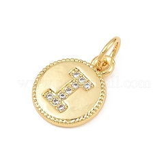 Brass Micro Pave Clear Cubic Zirconia Charms&nbsp;CU-CBA56CE-12G-I