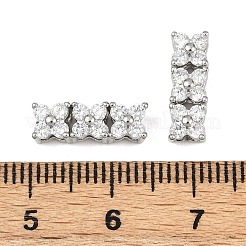 Eco-Friendly Brass Micro Pave Cubic Zirconia Rectangle Pendants&nbsp;ZIRC-M087-10P-NR-1