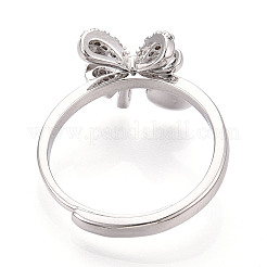 Bowknot Brass Micro Pave Cubic Zirconia Cup Peg Ring Settings&nbsp;KK-N274-25P
