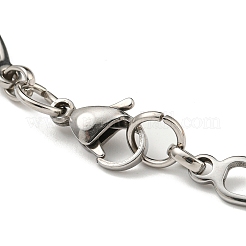 Ion Plating(IP) Two Tone 201 Stainless Steel Oval & Teardrop Link Chain Bracelet&nbsp;BJEW-B078-15GP