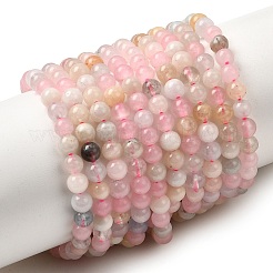 Natural Morganite Round Bead Strands&nbsp;G-I159-4mm