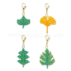4Pcs 4 Styles Handmade Glass Seed Beaded Pendant Decorations&nbsp;HJEW-MZ00358