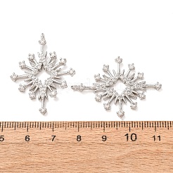 Brass Micro Pave Clear Cubic Zirconia Pendants&nbsp;CU-CBA2907-04A-P