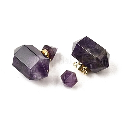 Natural Amethyst Perfume Bottle Pendants&nbsp;G-L623-08G-02