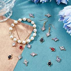 30Pcs 5 Colors Alloy Glass Charms&nbsp;GLAA-CA0001-22