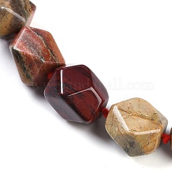 Natural Red Rainbow Jasper Nuggets Beaded Necklaces for Women Men&nbsp;NJEW-K388-01Q