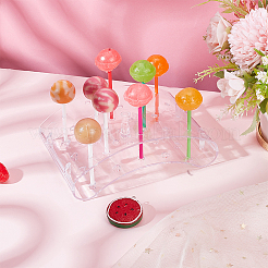 20-Hole Arc-Shaped Transparent Acrylic Lollipop Display Holder&nbsp;ODIS-WH0043-03A