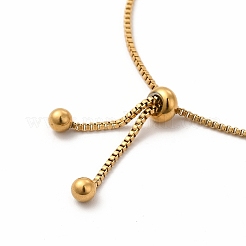 Ion Plating(IP) 304 Stainless Steel Ball Chains Slider Bracelet for Women&nbsp;BJEW-E074-01G