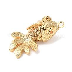Brass Micro Pave Clear Cubic Zirconia Pendants&nbsp;KK-U064-18C-G