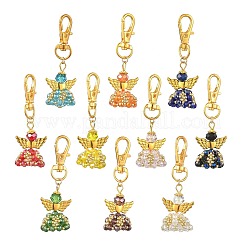 Angel Glass & Alloy Pendant Decorations&nbsp;HJEW-MZ00360
