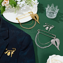 4Pcs 2 Styles Iron Safety Pins&nbsp;JEWB-WR00005