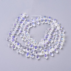 Electroplate Glass Faceted Teardrop Beads Strands&nbsp;X-EGLA-D014-38