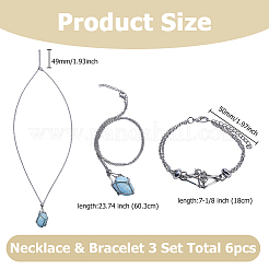 Brass & 304 Stainless Steel Macrame Macrame Pouch Empty Stone Holder Link Bracelet & Necklace Making Findings Kits&nbsp;BJEW-HS0001-12