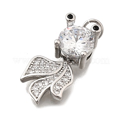 Brass Micro Pave Cubic Zirconia Pendants&nbsp;KK-Z125-07P