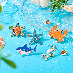 5Pcs 5 Styles Alloy Enamel Brooches&nbsp;FIND-TA0007-98