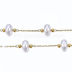 ABS Plastic Pearl Disc Beaded Chains&nbsp;CHS-N003-10
