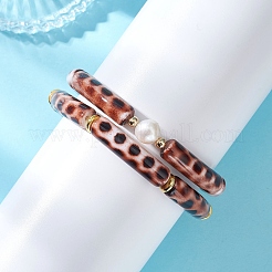 2Pcs 2 Styles Spray Painted Acrylic Beads Stretch Bracelets for Women&nbsp;BJEW-JB12951