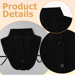 2Pcs 2 Colors Detachable Polyester Shirt Women False Collar&nbsp;AJEW-CY0001-44