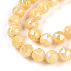 Anti-Tarnish Electroplate Glass Beads Strands&nbsp;GLAA-N010-8mm-06