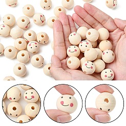 Natural Wood Beads&nbsp;X-WOOD-T019-13B