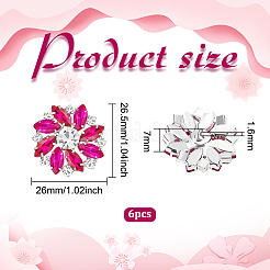 6Pcs Alloy Rhinestone Shank Buttons&nbsp;BUTT-FG0001-25A