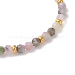 Natural Multicolor Tourmaline Beads Stretch Bracelets for Women&nbsp;BJEW-JB13374