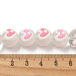 Transparent Glass with Enamel  Beads&nbsp;GLAA-N0028-04B