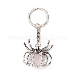 Spider Natural Rose Quartz Pendant Keychain&nbsp;KEYC-C015-01G