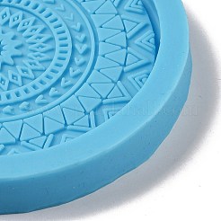 DIY Mandala Pattern Flat Round Coaster Food Grade Silicone Molds&nbsp;DIY-G083-05A