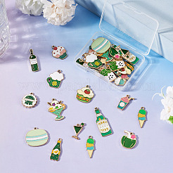 34Pcs 17 Styles Food Theme Alloy Enamel Pendants&nbsp;ENAM-TA0003-65