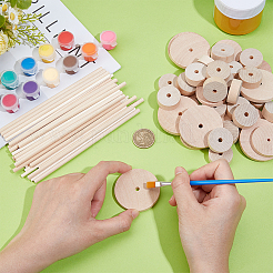66Pcs Birchwood Wheel&nbsp;DIY-OC0013-92
