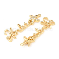 Brass Micro Pave Clear Cubic Zirconia Connector Charms&nbsp;KK-F931-29B-G