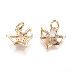 Brass Micro Pave Cubic Zirconia Charms&nbsp;X-KK-K238-09G