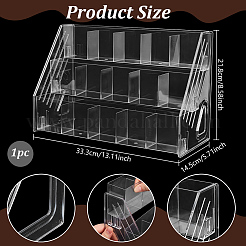 3-Tier 15-Grid Acrylic Card Display Riser Stands&nbsp;ODIS-WH0030-339A