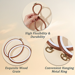 PP & PVC Plastic Imitation Wood Cross Stitch Embroidery Hoops&nbsp;DIY-WH20055-058B-02
