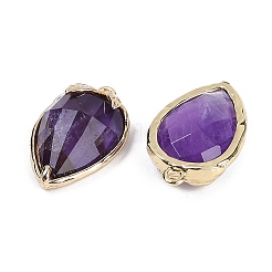 Natural Amethyst Faceted Pendants&nbsp;G-M431-06G-13