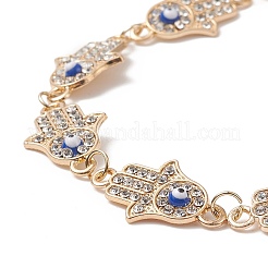 Alloy Rhinestone Enamel Hamsa Hand with Evil Eye Link Chain Bag Extender Chains&nbsp;AJEW-BA00103