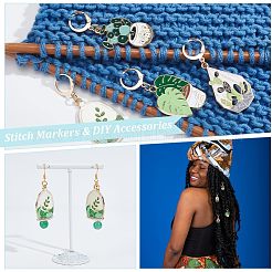 Pot Culture Alloy Enamel Pendant Stitch Markers&nbsp;HJEW-AB00476