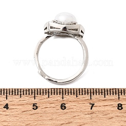Adjustable Brass Micro Pave Cubic Zirconia Finger Rings&nbsp;CU-CBABA66-02P