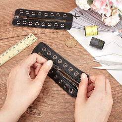 PU Leather Lace-in Boot Zipper Inserts&nbsp;DIY-WH0304-596B