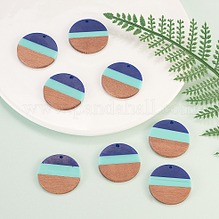Tri-color Resin & Wood Pendants&nbsp;RESI-CJ0004-06