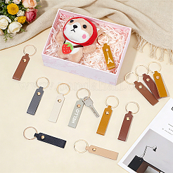 64Pcs 8 Colors PU Leather Keychains&nbsp;KEYC-PH0002-43G