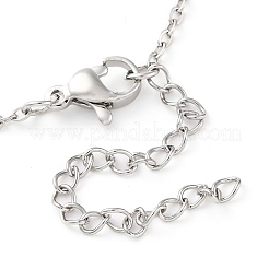 Square Brass Pave Cubic Zirconia Pendant Necklaces for Women&nbsp;NJEW-G156-02P